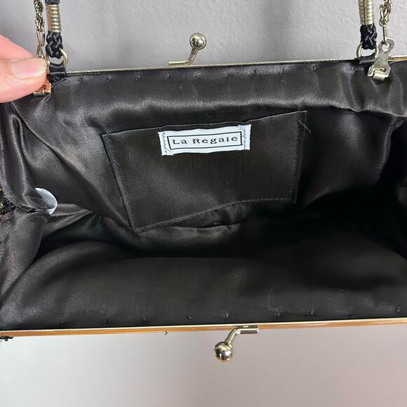 La Regale evening bag beaded peacock feathers colorful sparkle party prom VTG￼￼ - Picture 5 of 8